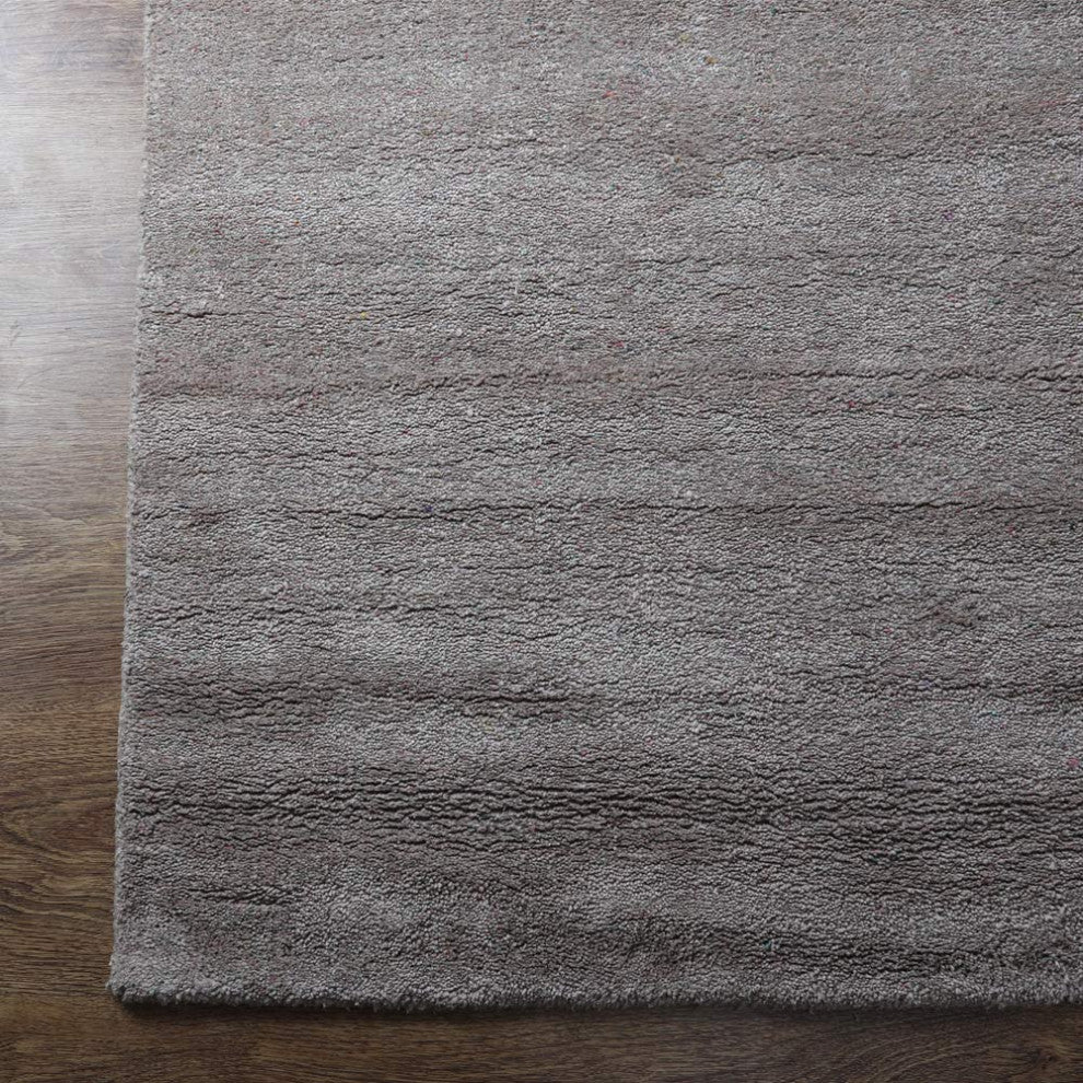Hand Knotted Loom Silk Mix Area Rug Solid Beige