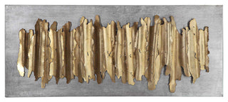 Uttermost 04195 Lev 55-1/4" x 24" Abstract Wall Sculpture - Antiqued Silver
