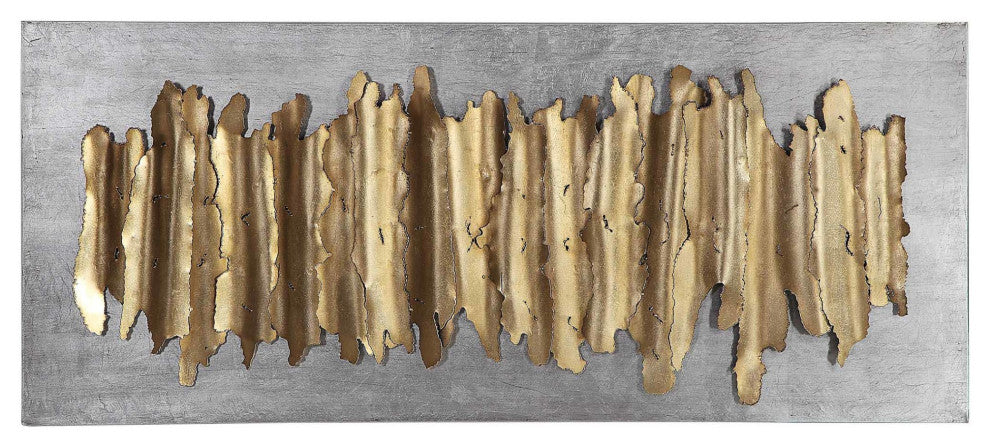 Uttermost 04195 Lev 55-1/4" x 24" Abstract Wall Sculpture - Antiqued Silver