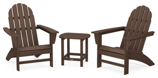 Vineyard 3-Piece Adirondack Set, South Beach 18" Side Table, Mahogany