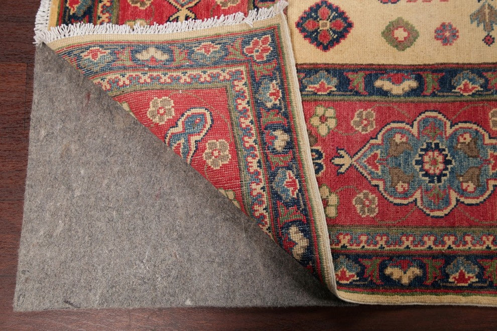 Pakistani Hand-Knotted Oriental Kazak Traditional Area Rug, Beige, 10'4"X8'0"