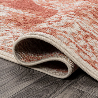 Rosalia Cottage Medallion Area Rug, Peach/Ivory, 4x6