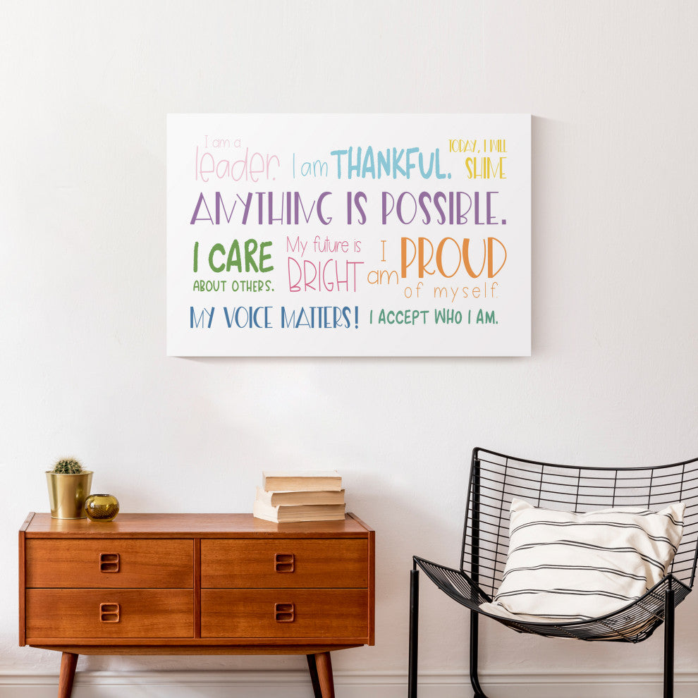 I Am Words 20"x30" Canvas Wall Art