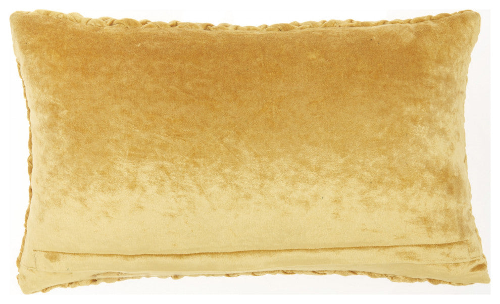 Lush Gold Plait Textured Throw Pillow