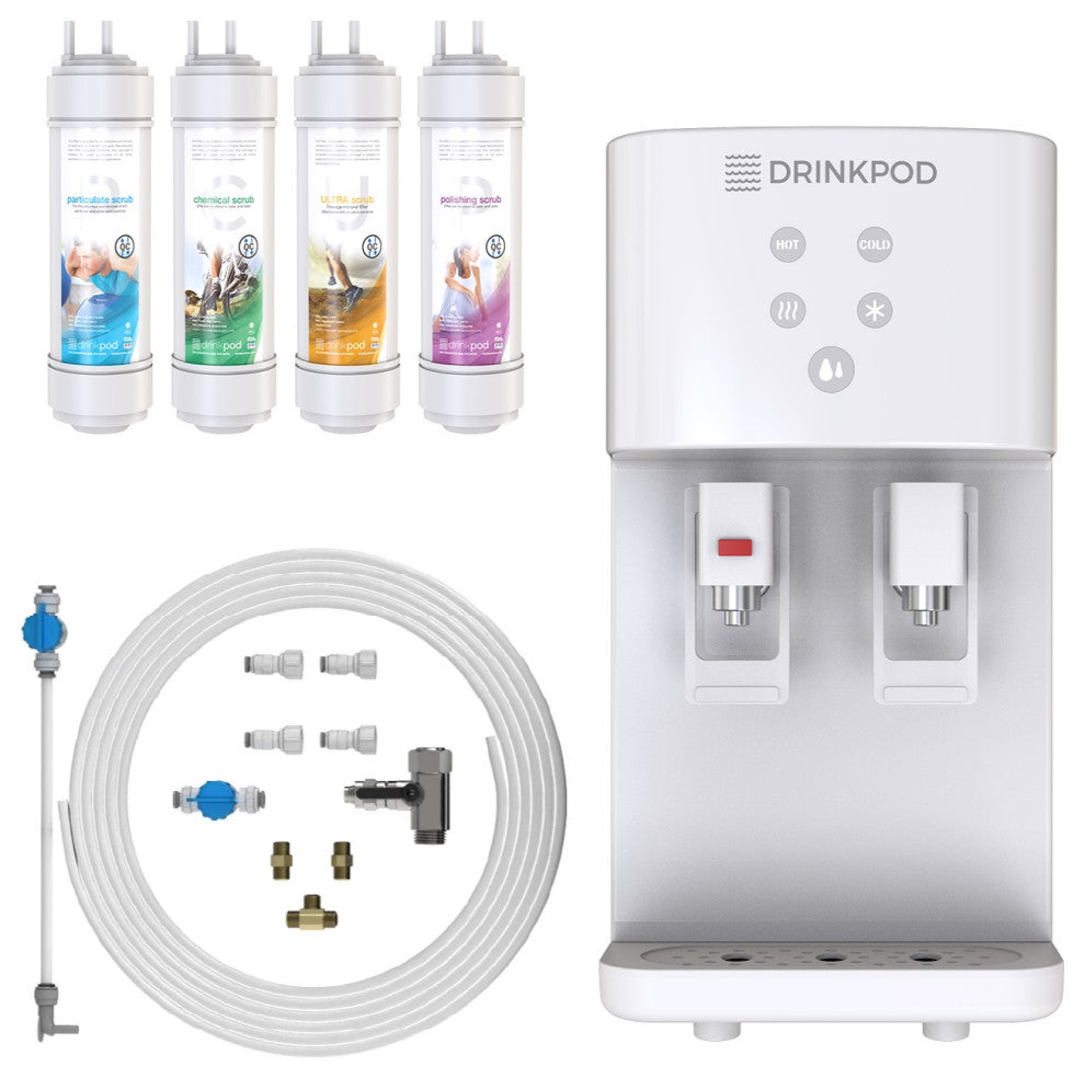 Drinkpod 2000 Series Bottleless Hot and Cold Touchless Water Dispenser, White