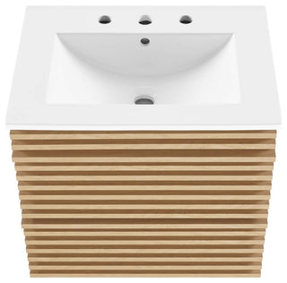 Render 24" Wall-Mount Bathroom Vanity, Oak White