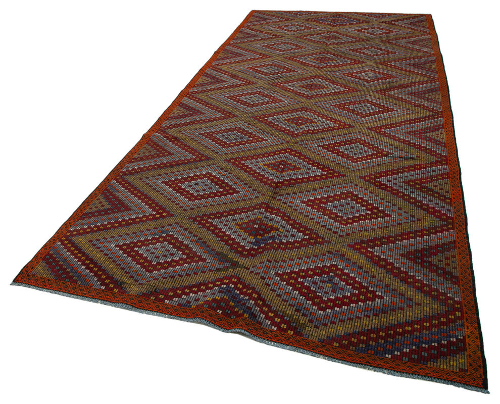 Rug N Carpet - Hand-knotted Turkish 5' 9'' x 12' 4'' Antique Wool Kilim Rug