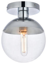 Eclipse 1 Light Chrome Flush Mount With Clear Glass