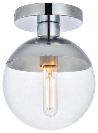 Eclipse 1 Light Chrome Flush Mount With Clear Glass