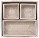 La Jolla Rattan 4-Piece Nesting Desk, Shelf, Cabinet Tray Organizer, White-Wash