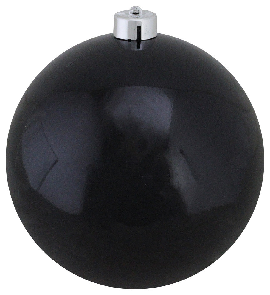 Jet Black Shatterproof Shiny Christmas Ball Ornament, 12"