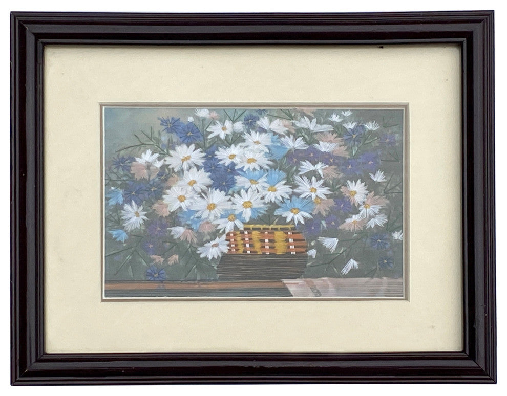 Set of 3 Oriental Chinese Embroidery Flower People Scenery Framed Art Hws3210