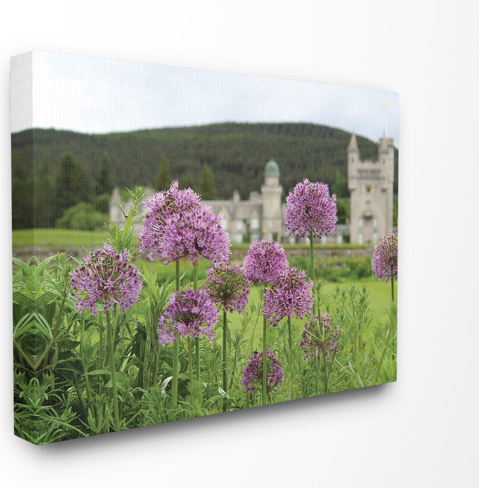 Royal Castle Purple Flowers Photograph Canvas Wall Art, 24"x30"