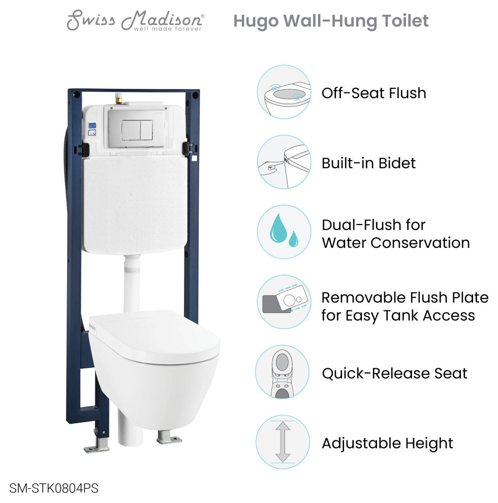 Hugo Smart Wall-Hung Toilet With Bidet Bundle