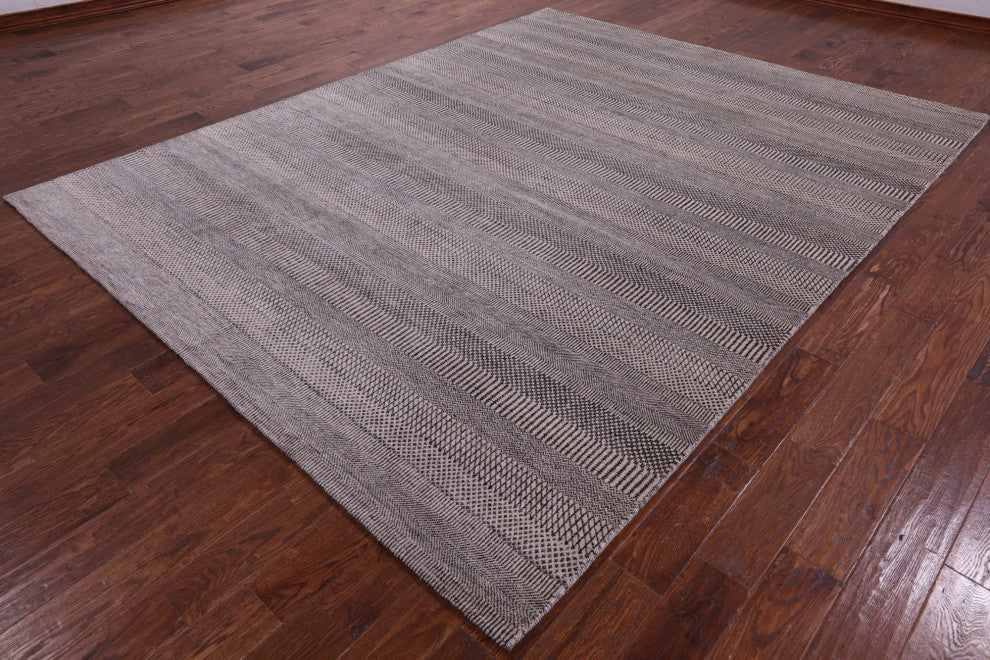 8' 1" X 10' 3" Hand-Knotted Savannah Grass Wool and Silk Rug Q11968