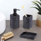 Elegant Stone-Effect Soap Dish Holder - Versatile Resin Tray for Bathroom Vanity, Black
