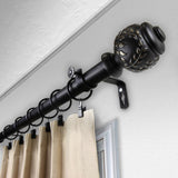 Frond 1" Curtain Rod, Black, 160"-240"