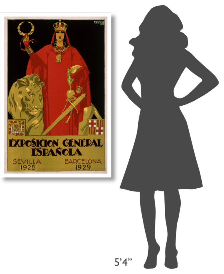 "Exposicion General EpaÃ±ola" Print by Francisco Hohenleiter De Castro, 28"x42"