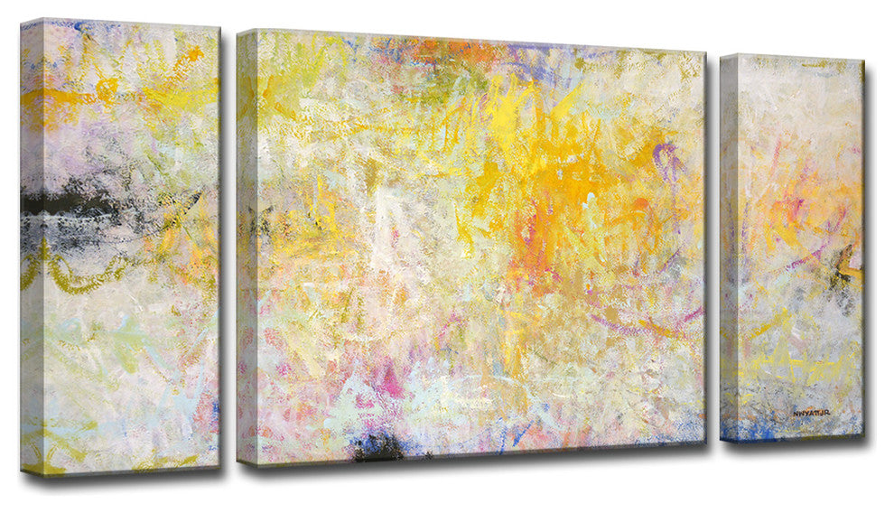 Ready2HangArt 3 Piece Wall Art Set 'Contentment' by Norman Wyatt, 30"x60"