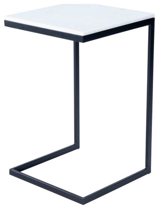 Butler Lawler White Marble, Black End Table