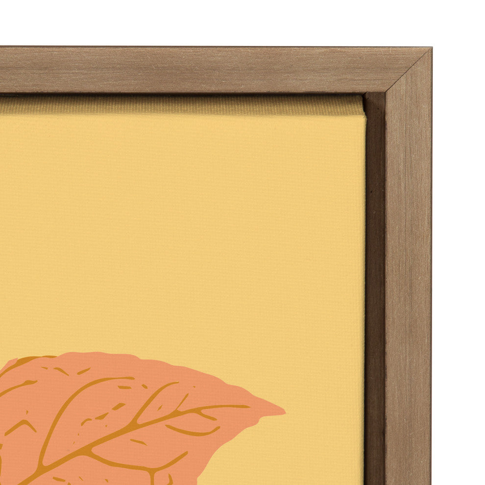 Sylvie Peony in Yellow Framed Canvas by Apricot and Birch, Gold 18x24