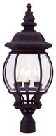Livex Lighting 4 Light Black Outdoor Post Lantern - 7703-04