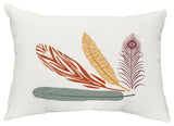Feather Study 14"x20" Floral Decorative Outdoor Pillow, Orange