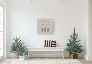 Christmas Stripes Accent Pillow, Forest Green, 14"x20"