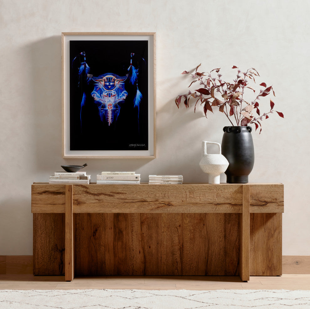 Bingham Console Table, Rustic Oak Veneer