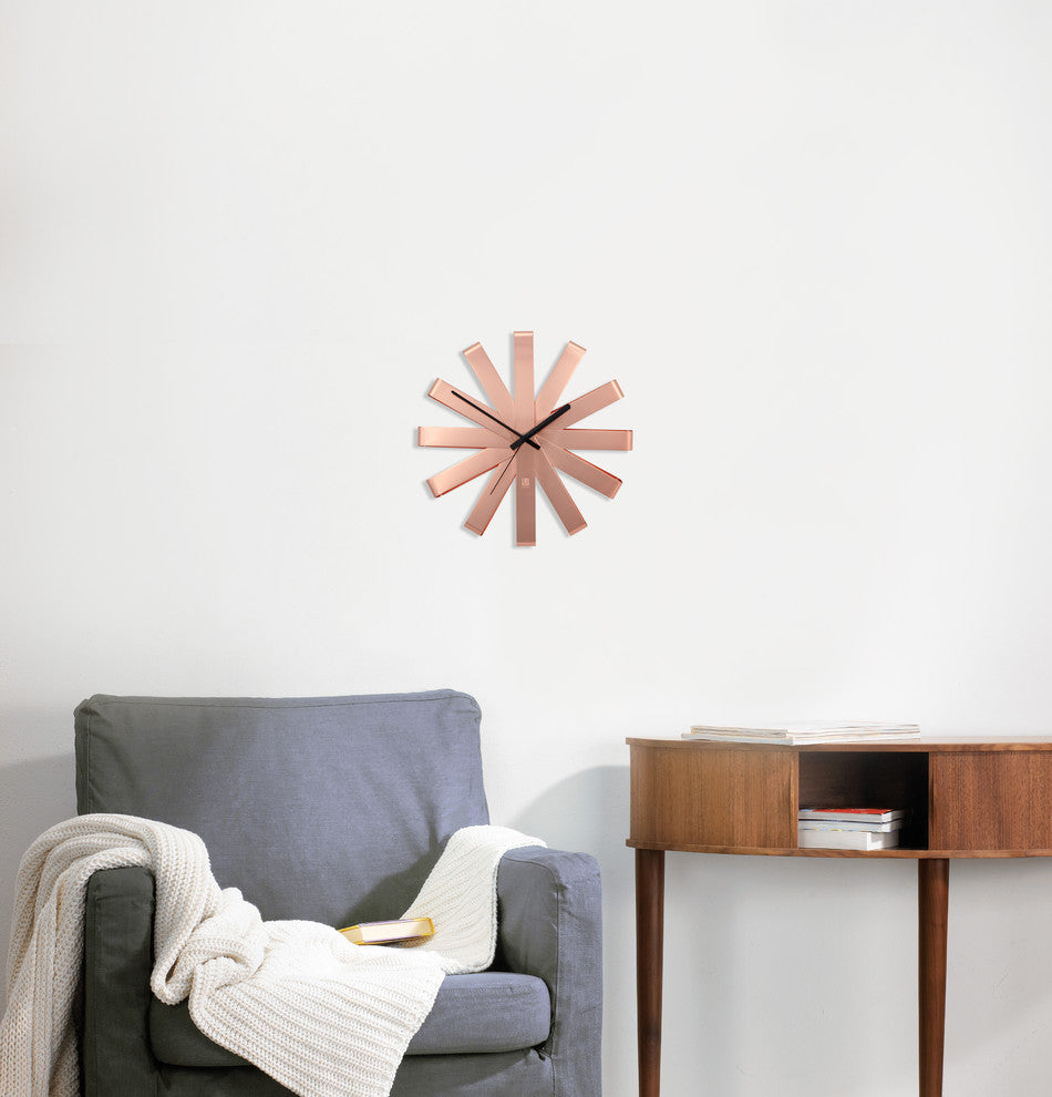 Ribbon Wall Clock, Copper