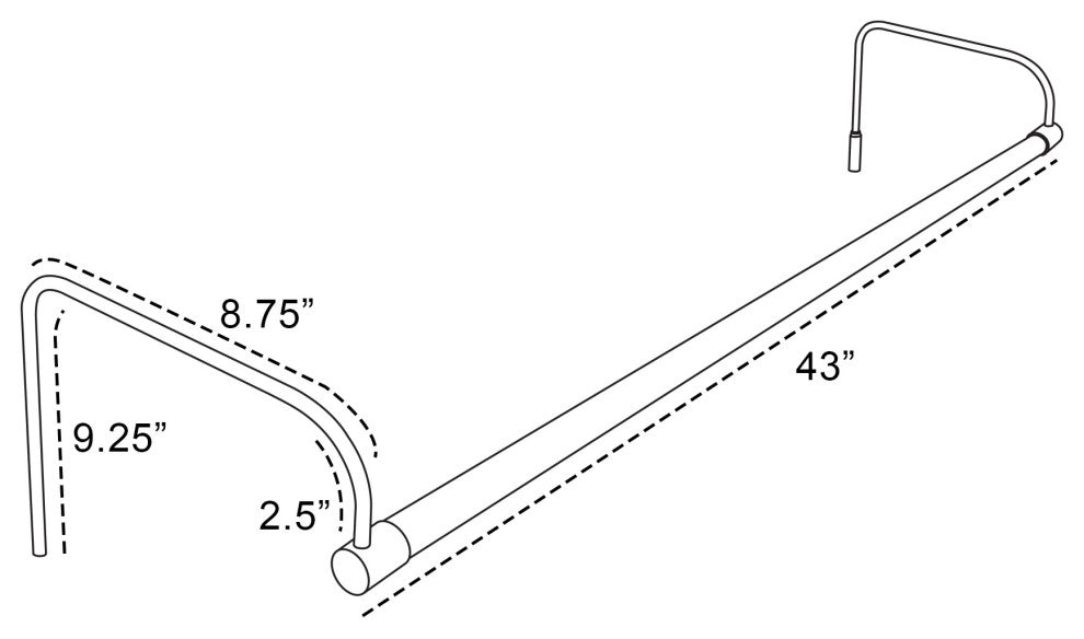 43" Slim Line Art Light, Black With Hard Wire Kit and Remote