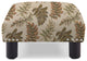 Jules 16" Square Footstool Accent Ottoman, Tan Floral Jacquard