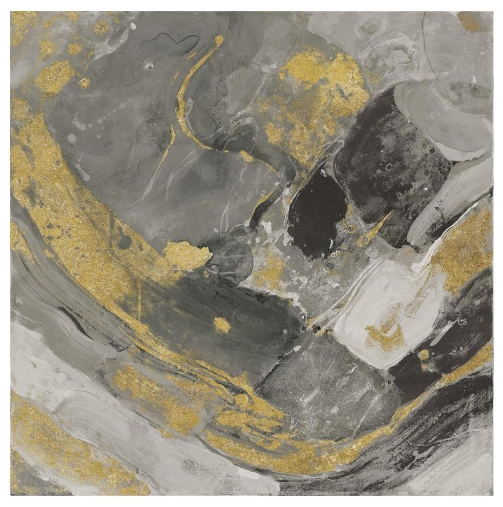 "Arroyo Gold and Black" Digital Paper Print by Albena Hristova, 20"x20"