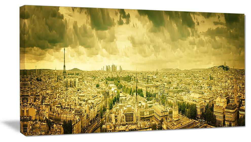 "Paris Panorama With Scenic Sky" Canvas Print