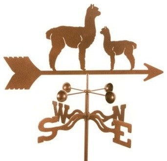 Alpaca and Baby Weathervane With 4 Sided Mount