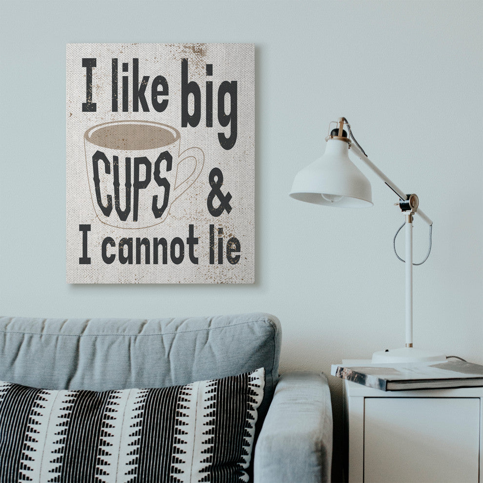 Big Cups Funny Word Kitchen Dining Room Paint Design, 30"x40"