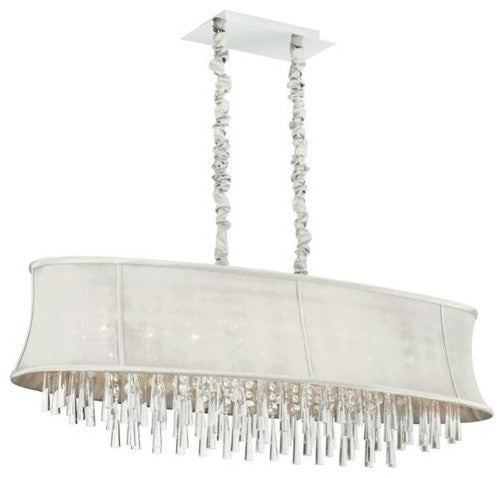 Dainolite Julia JUL408-PC Crystal Chandelier, Pearl Shade