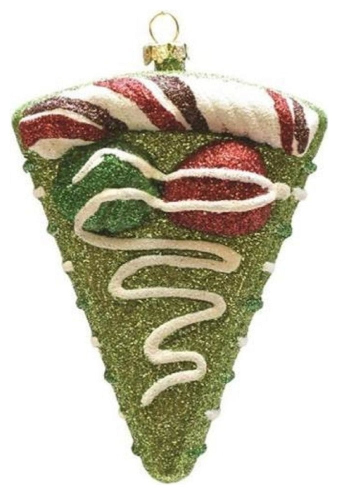 5" Merry and Bright Birthday Cake Slice Christmas Ornament