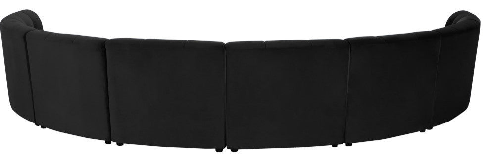 Limitless Velvet Upholstered 8-Piece Modular Sectional, Black