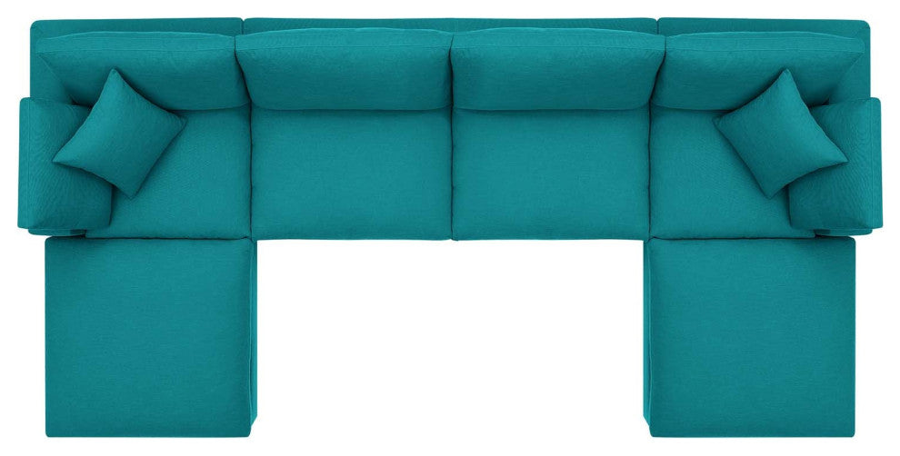 Cloud Couch, U-Chaise Cloud Sectional Sofa Set, Modular 6Piece Dream Couch, Teal