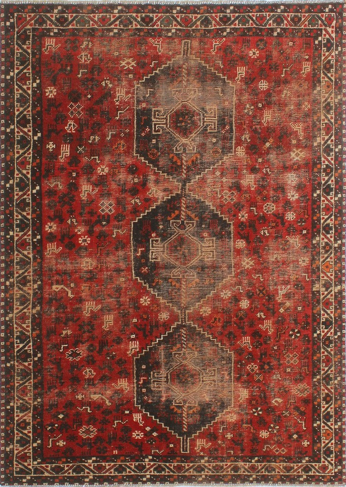 Vintage Sherazi Candella Red Rug 6'10"x9'2"
