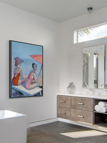 "Beach Elegance" Floater Framed Painting Print on Canvas, 30"x45"