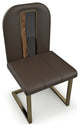 Atrani Dining Chair, Brown Top and Bronze Base, 6 Pieces
