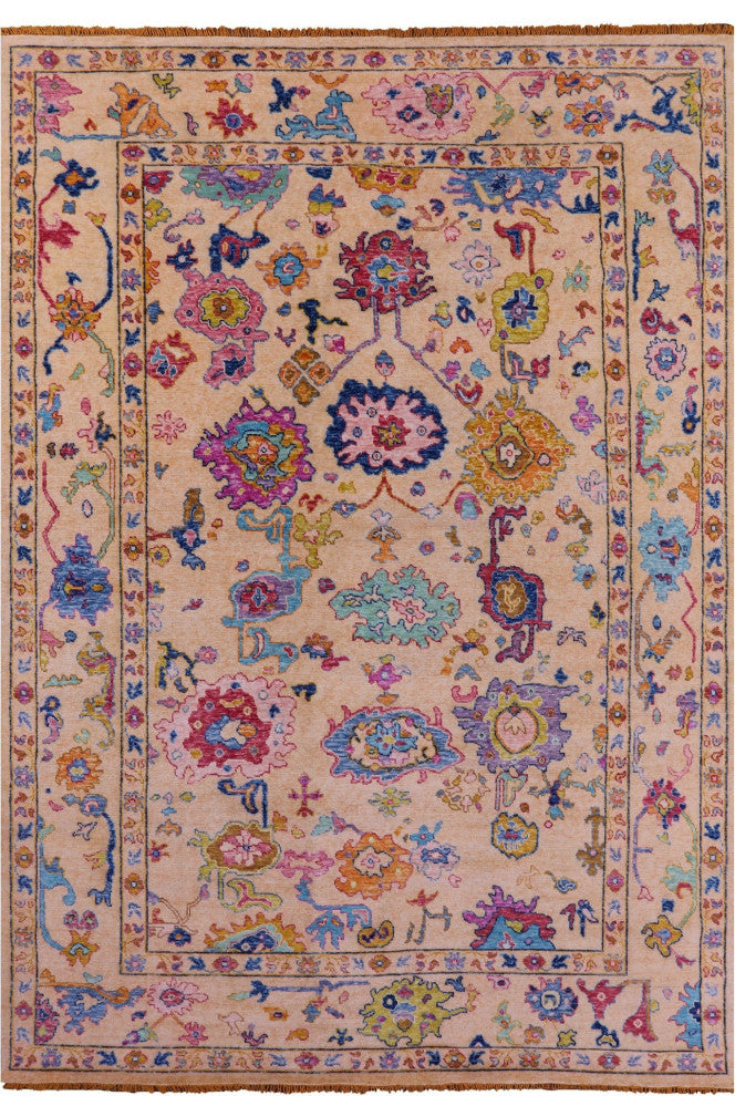 Turkish Oushak Handmade Wool Rug 9' 11" X 14' 2" - Q16109