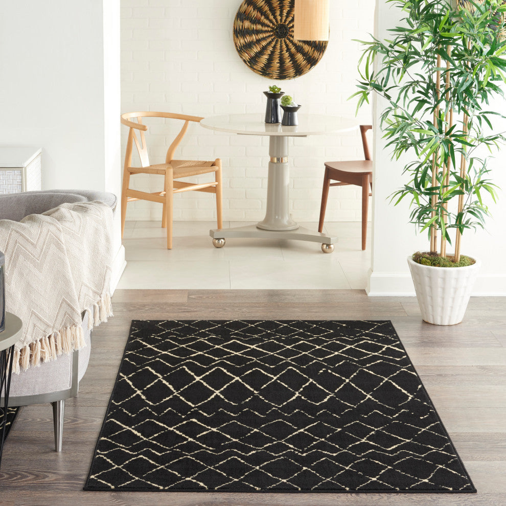 Nourison Grafix 3' x 5' Black Bohemian Indoor Area Rug