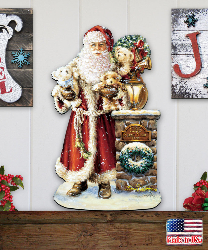 Silent Night Santa Outdoor Decor by Dona Gelsinger