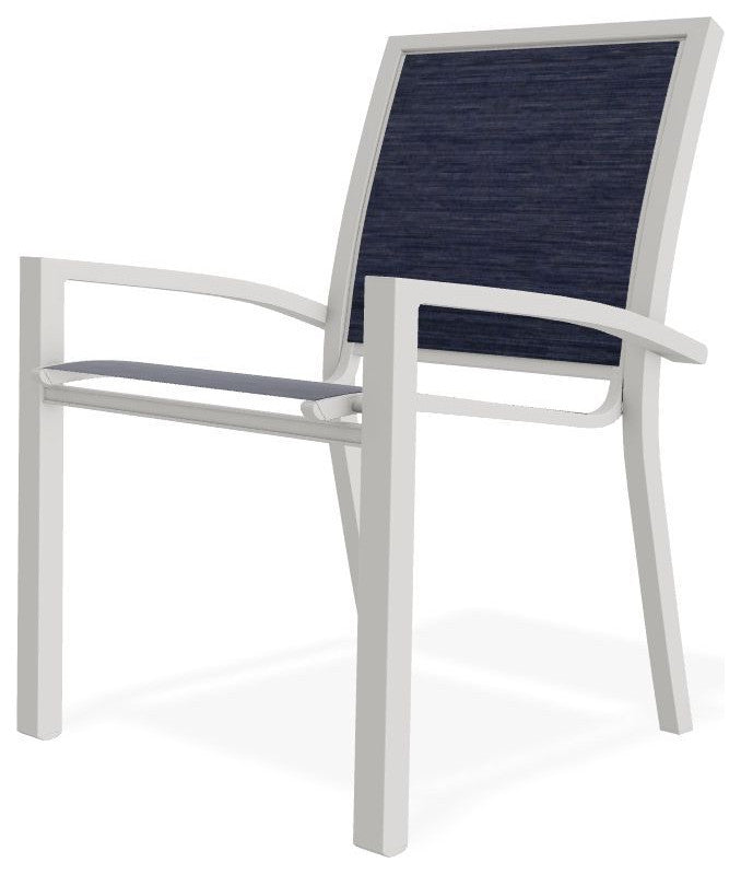 Kendall Sling Stackable Outdoor Dining Chair, Collect Indigo/Snow