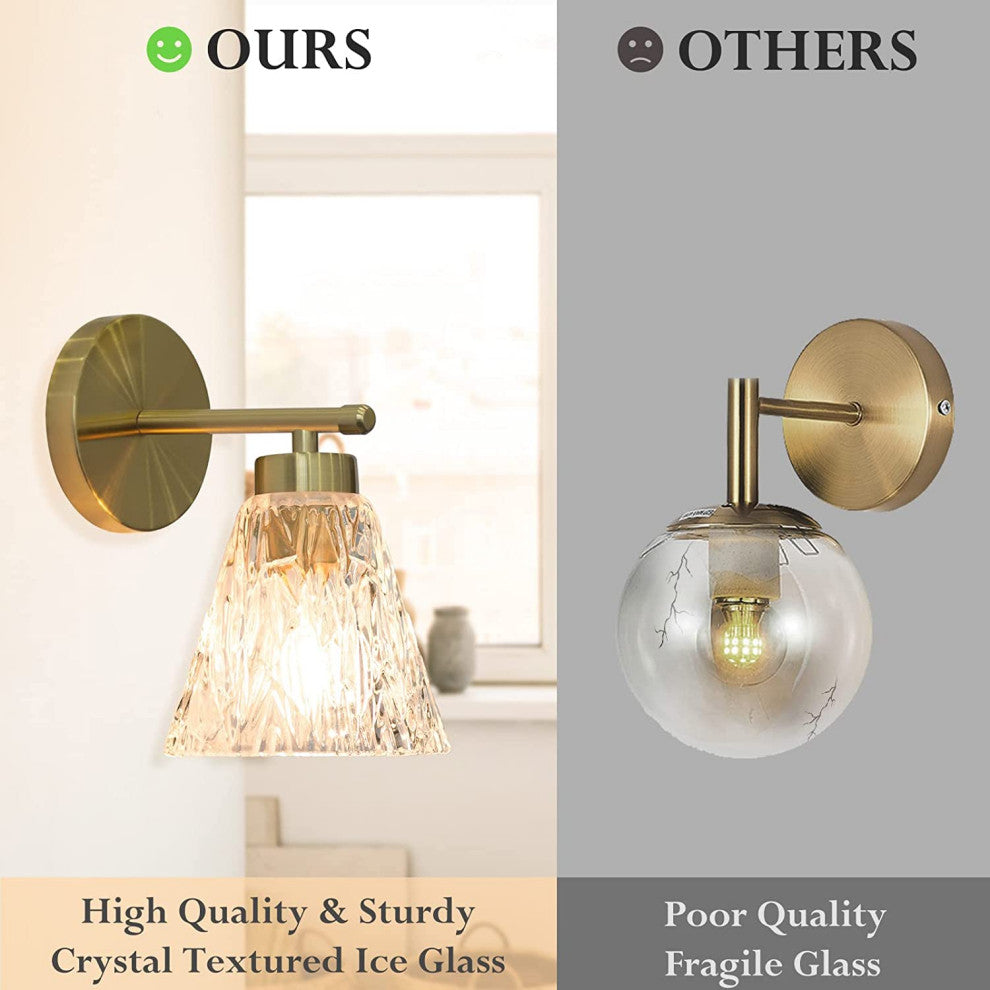 Glass Wall Sconce Lighting Fixture Bathroon Light Fixture Over The Mirror