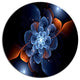 Fractal Flower With Orange Flame, Flower Round Wall Art, 11"