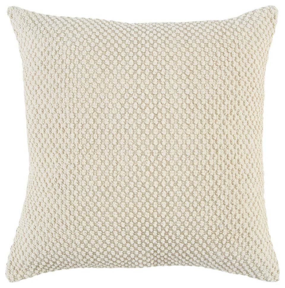 Natural Beige Nubby Textured Modern Throw Pillow
